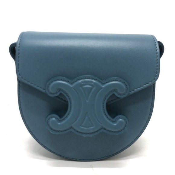 Celine Handbags - CELINE Triomphe Mini Buzas Cuir Shoulder Bag Leather / Calf leather blue